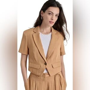 NWT Dkny Tawney Cropped Blazer with Notched Lapels Size XL